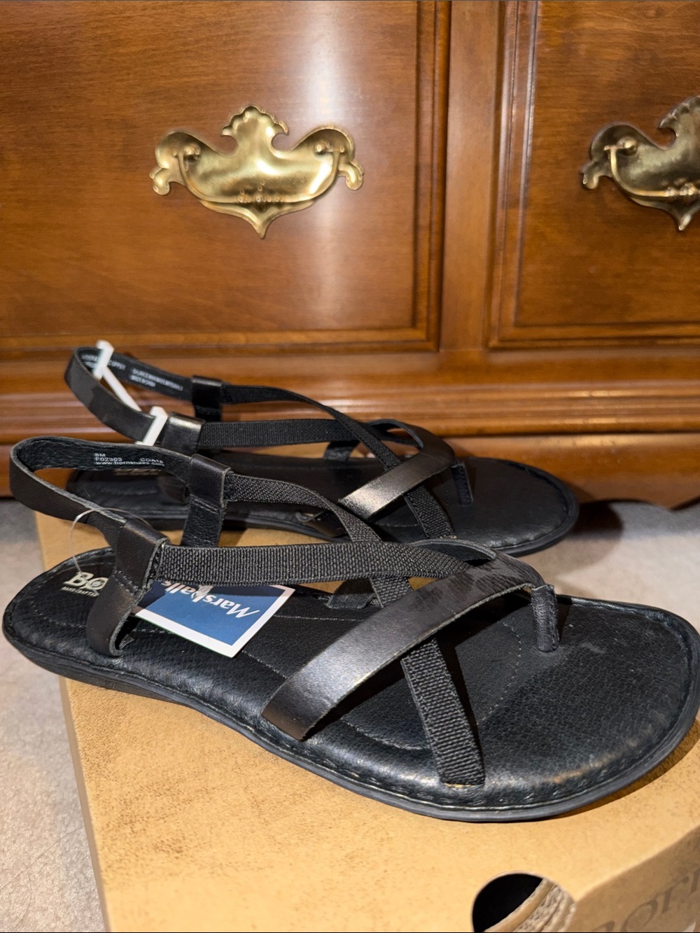 Born Black Strappy Women's Sandals